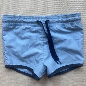 Minnow Light Blue Swim Shorts with Navy Drawstring